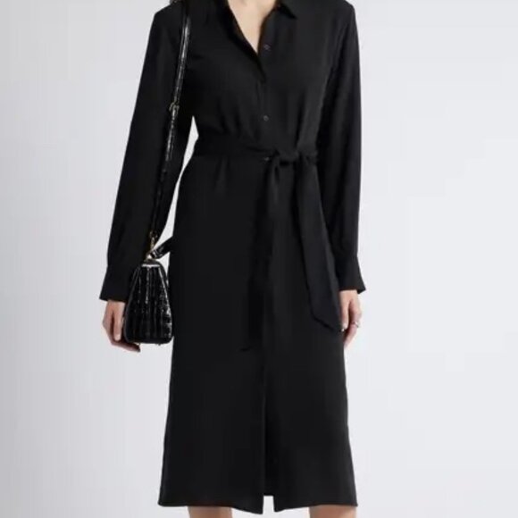 Nordstrom Dresses & Skirts - Nordstrom Long Sleeve Belted Pockets Shirtdress Size Large NWT